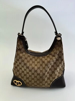 Hobo Britt Gucci marrón oscuro/beige de lona GG - Imagen 1 de 4