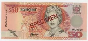 Fiji 50 Dollars ND 1996 Pick 100.s UNC Uncirculated Banknote Specimen - Picture 1 of 2