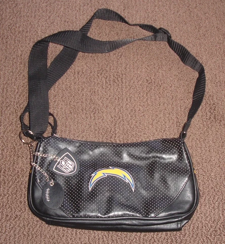 New Los Angeles Chargers Helga Black Handbag Purse NFL Licensed Shoulder Strap Cover