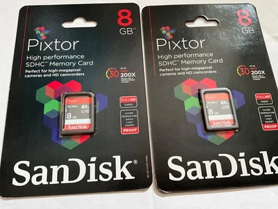 Lot of 2pc 8gb  Sandisk Pixtor  SDHC FLASH memory card for NIKON CANON SONY SDHC - Image 1 of 3