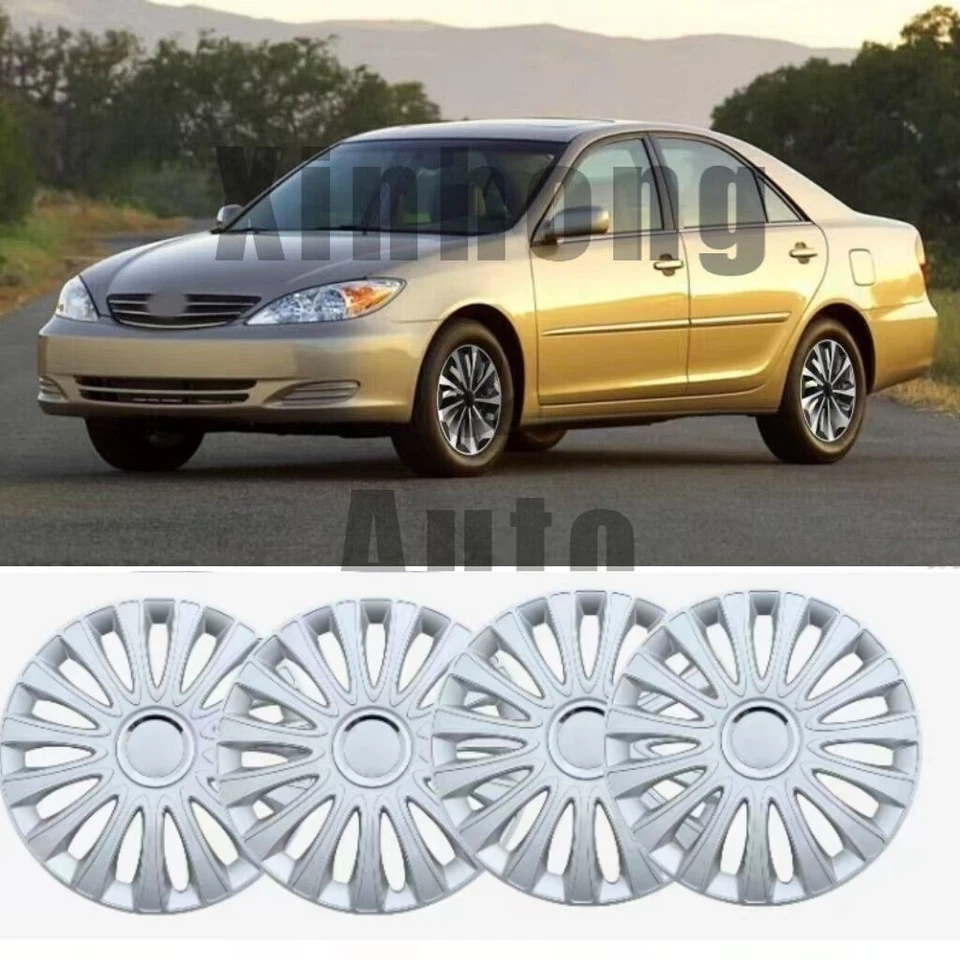 15" inch Hubcaps For Toyota Camry Wheel Rim Covers Snap On Silver 4pcs Foto 1 de 4