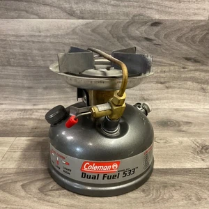 Vintage Coleman Dual Fuel Single Burner Camp Stove Model 533 - Outdoor Hike Hunt - Picture 1 of 10