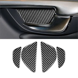 4Pcs Carbon Fiber Door Handle Bowl Cover Trim Fit For Volvo V60 S60 2010~2017 - Picture 1 of 8