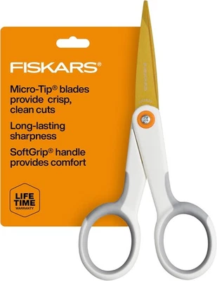 Tesoura de precisão Micro-Tip 5" lâminas de titânio cabo SoftGrip EUA - Imagem 1 de 4