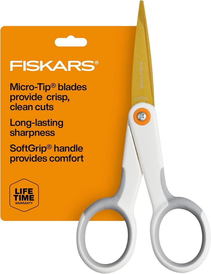 Fiskars Softgrip Micro-Tip Scissors -5" - 5A0025VS-1G8ML