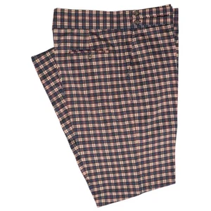 Gurkha Herrenhose 36 creme blau burgund braun kariert kariert Baumwolle gerade Passform - Bild 1 von 7