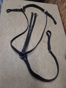 Pettorina/Martingala inglese Heritage in pelle, taglia intera, nero. (Rif.:441Y) - Foto 1 di 9