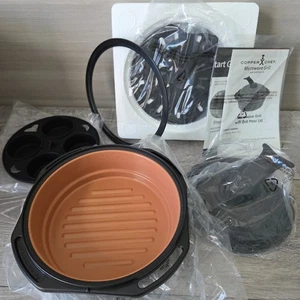 COPPER CHEF Microwave Grill Pan Press Lid Accessories Open Box KK-1502 Black - Picture 1 of 14