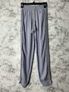 Ocean Drive Lilac Women Lounge Pants Crochet Strip Sz M NWT - Picture 1 of 9