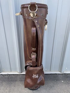 BORSA DA GOLF VINTAGE HOT-Z MARRONE VINILE - Divisore a 3 vie, Cinghia singola, 2 scomparti - Foto 1 di 17