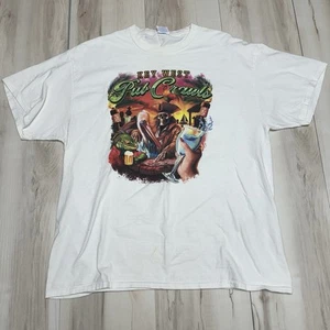 Vintage Key West Florida Bar Shirt White Graphic Beach Tee Size XL - Picture 1 of 5