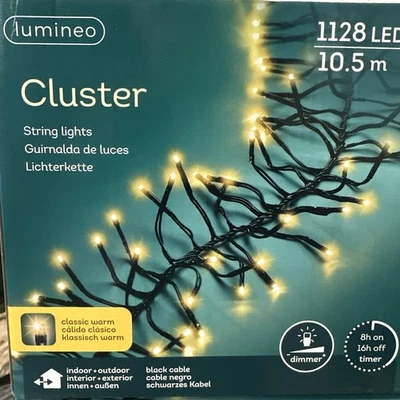 Lichterkette LED Innen+Außen 1128 Led Clusterlight Klassisch Warm  Lumineo - Bild 1 von 4