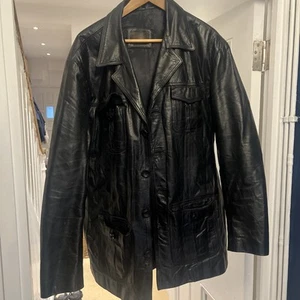 black leather jacket mens xl - Picture 1 of 8