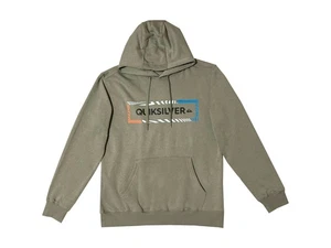 $80 Quiksilver Felpa con Cappuccio Uomo Stampa Grafica in Pile Pullover Spray Mare, M - Foto 1 di 2