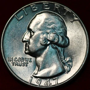 Uncirculated 1947 Philadelphia Mint Silver Washington Quarter - Picture 1 of 2