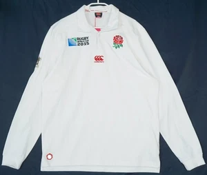 Polo Canterbury Inglaterra 2015 blanco de rugby manga larga para hombre XL - Imagen 1 de 6