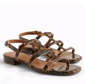 J. Crew Leopardenmuster Käfig Knöchelriemen Sandalen flach Damengröße 10 - Bild 1 von 7
