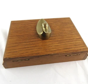Spielkartenhalter Box Holz mit Messing Ente Dekor Figur + Original Entenkarten - Bild 1 von 11