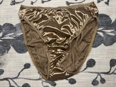 RARE VINTAGE 1995 VICTORIA'S SECRET SECOND SKIN SATIN GOLD LABEL BIKINI PANTY M - Image 1 of 4