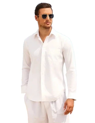 Camisa de vestir Kenneth Cole para hombre talla L blanca abotonada reacción lujo Foto 1 de 4