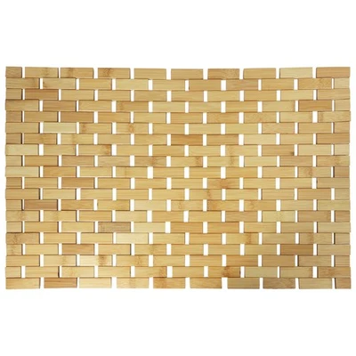 Alfombra de baño rectangular de madera de bambú de 16,25 x 24,5 pulgadas Foto 1 de 3
