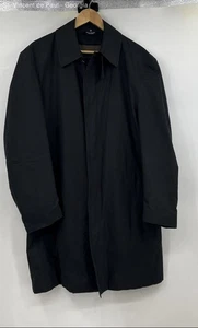 Jos A. Bank Wool Lined Trench Coat Men's 40R Black Designer - Picture 1 of 11