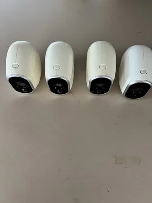 4 Arlo NETGEAR VMC3030 Add-on HD Security Cameras Used - Image 1 of 3