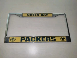 Rico Green Bay Packers Chrome License Plate Frame Used, But Useable!  - Picture 1 of 13
