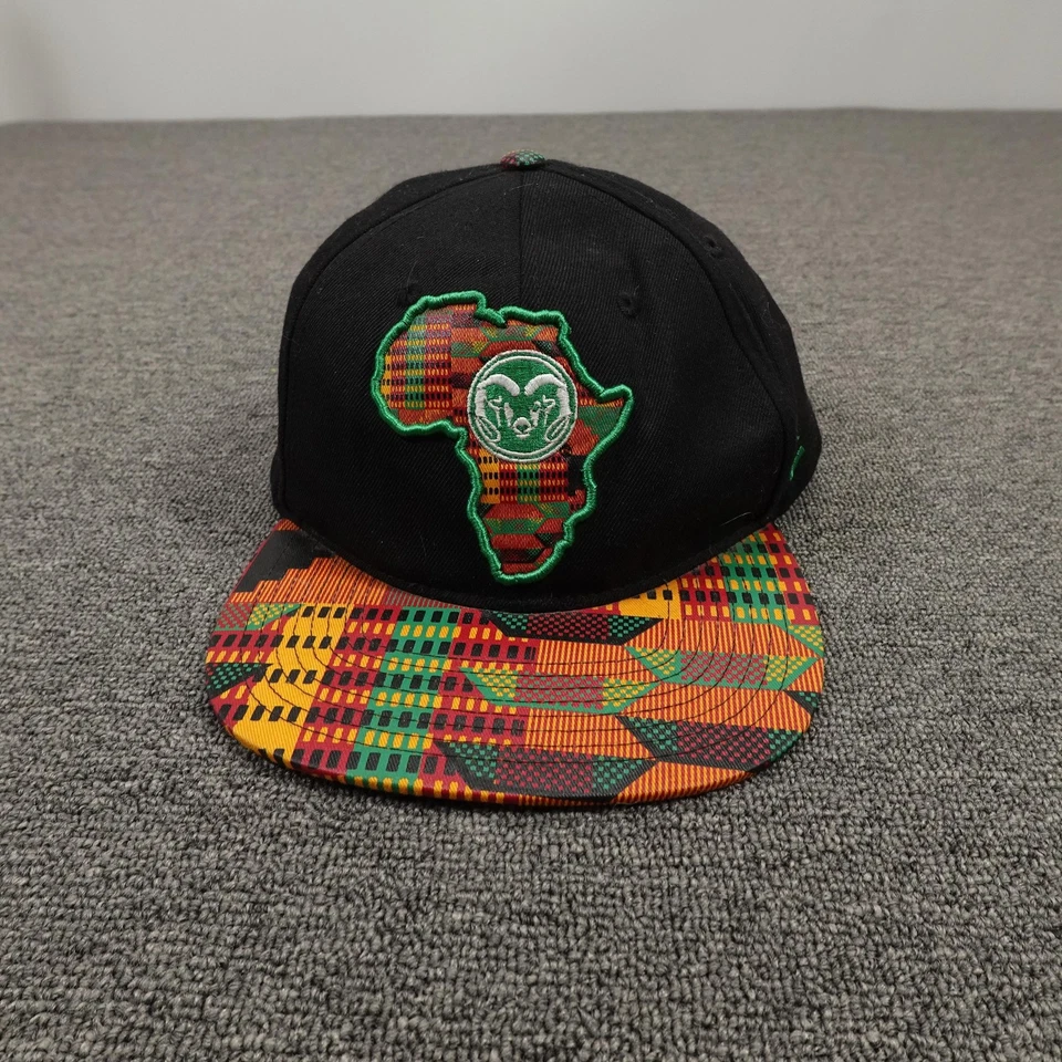 Colorado State Rams Hat Cap Strap Back Mens African Kente Brim NCAA Football - Image 1 of 4