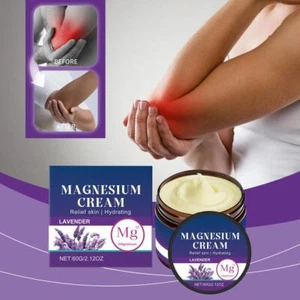 Magnesium Cream for Sleep & Cramps - Lavender Muscle Relief, Relaxation HOT - Picture 1 of 10
