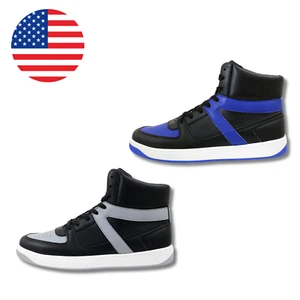 Herren High-Top Schnürschuhe Turnschuhe - Schwarz/Blau & Schwarz/Grau, Größen 7-12 - Bild 1 von 6