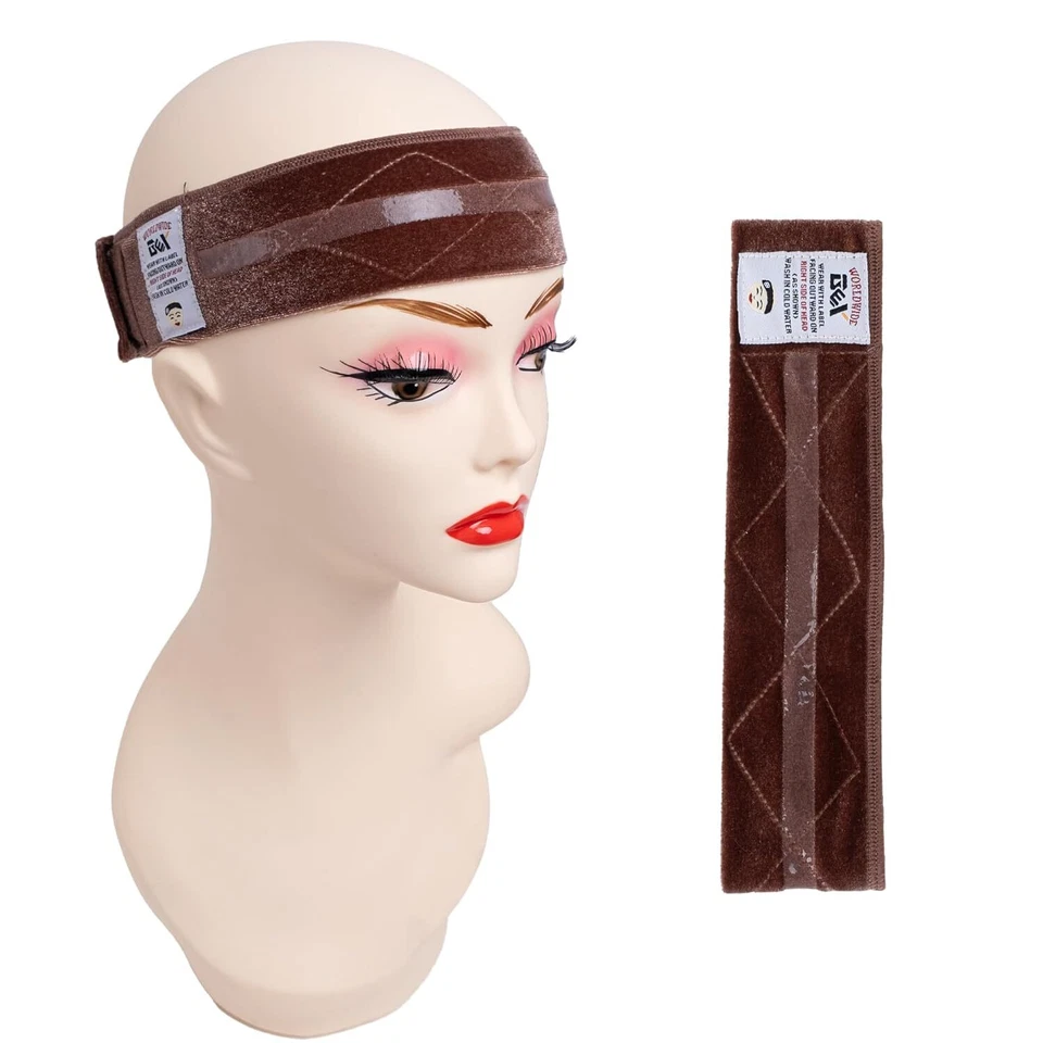 gexworldwide GEX Wig Grip Band Flexible Velvet Scarf Head Hair Band (Dark Brown