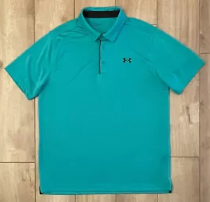 Under Armour-Men's XL-Loose-Green Teal-Polo-Casual Golf Shirt-Short Sleeve - Picture 1 of 9