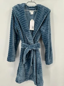 Softies Hooded Embossed House Coat with Belt size S in Spring Lake Lounge Jacket - Picture 1 of 8