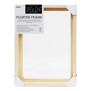 Jasart Thin Edge Artwork 18x24" Wood Floater Canvas Painting Frame Rect Natural - Picture 1 of 5