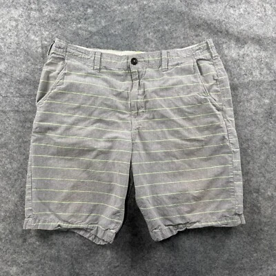 Pantalones Cortos American Eagle Para Hombre Talla 38 Gris Verde Rayas Longboard Chino 100% Algodón Foto 1 de 4