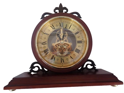 Reloj Esqueleto Cuarzo Mental Decorativo Movimiento Abrigo Reloj Madera Foto 1 de 4