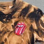 Rolling Stones Shirt Womens Medium Black Concert Tour Vintage Style Tie Dye