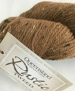 Queensland Rustic Tweed #103 Tan 100g Yarn Skein Wool Alpaca Machine Washable - Picture 1 of 3