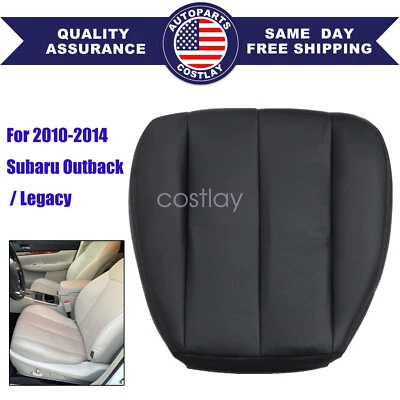 Cubierta de asiento de cuero negra inferior del conductor delantero negra para Subaru Outback Legacy 2010-2014 Foto 1 de 4