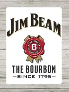 Vintage Metal Signs, Jim Beam Whiskey retro bar pub sign, mancave tin plaque - Picture 1 of 1