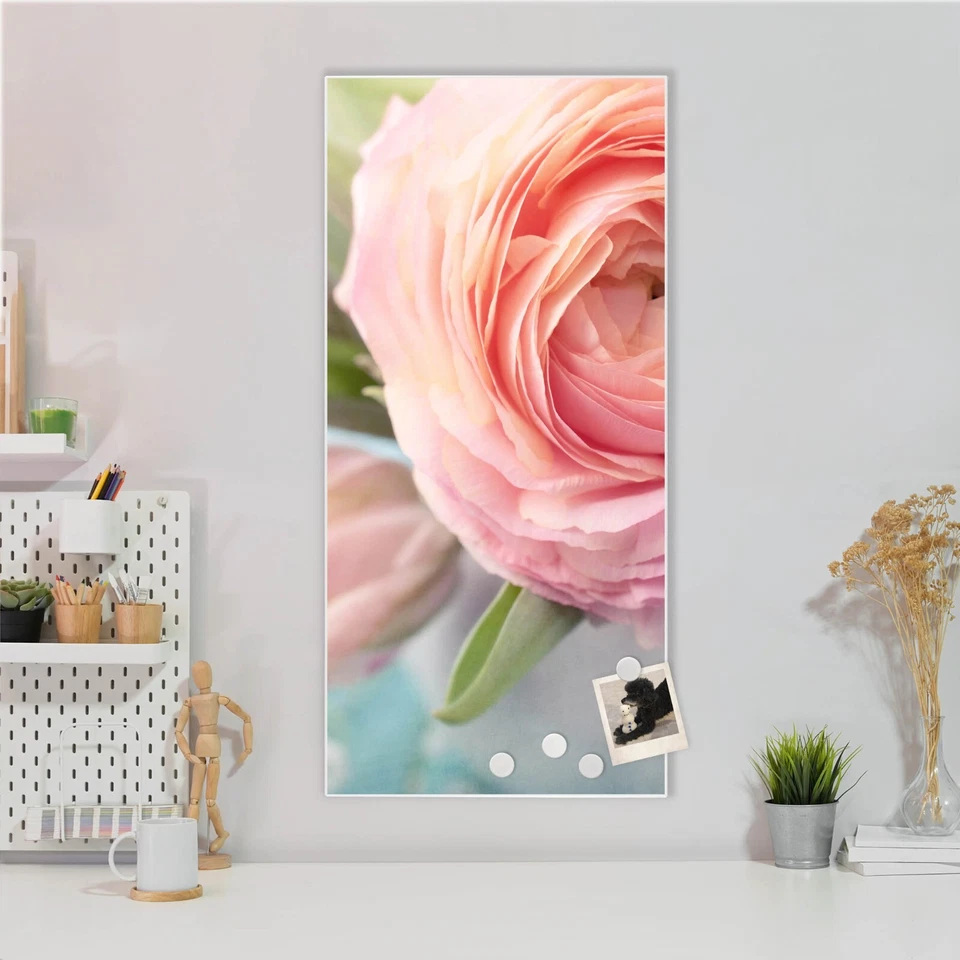 banjado Design Magnetwand aus Metall Motiv Pinnwand Magnettafel Rosa Tulpe - Bild 1 von 1