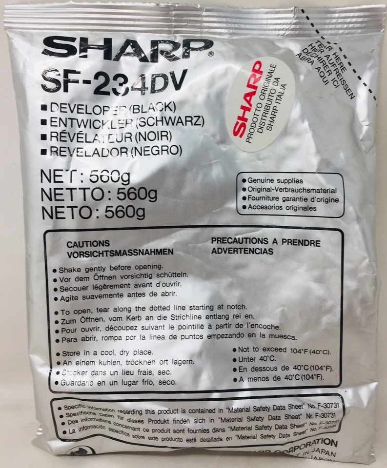 Sharp SF-234DV Desarrollador Original Para Sharp SF-2314/ SF-2414/ SF-2514 - Imagen 1 de 1