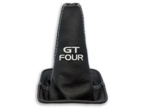 PER TOYOTA CELICA VI 94-98 CUFFIA DEL CAMBIO PELLE NERA RICAMO GT FOUR BIANCO - Foto 1 di 4