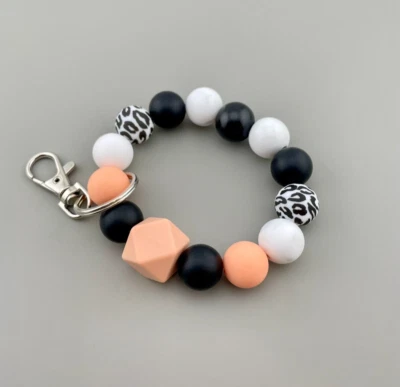 Moda Silicona Cuentas Llavero Pulsera Muñequera Brazalete Soporte Elegante Regalo Foto 1 de 3