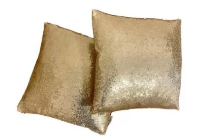 Fundas de Almohada Decorativas 16x16 Lentejuelas Dorado Brillo Pack de 2 Foto 1 de 3