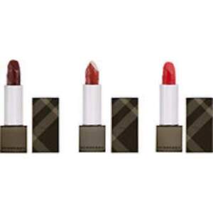BURBERRY: BURBERRY KISSES 3 MINI LIPSTICKS. OXBLOOD&RED&RUSSET. ORG$99 NOW$75