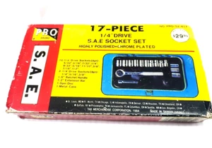 17 Piece 1/4" Drive S.A.E. Socket Set Pro Brand Chrome Alloy Steel - Picture 1 of 8