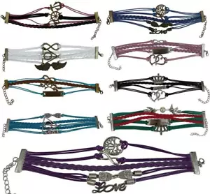 Damen Armband Freundschaftsband geflochten Partnerband diverse Motive - Bild 1 von 21
