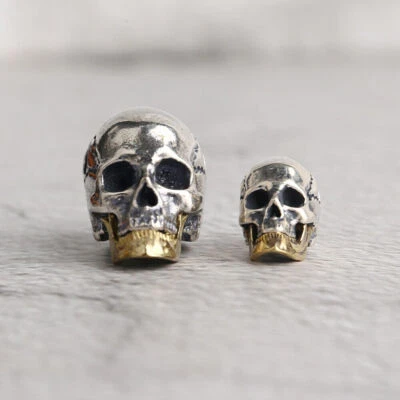 925 Sterling Silber Spacer Perle Schädel Skull Anhänger Charm Bead A2195 - Bild 1 von 4